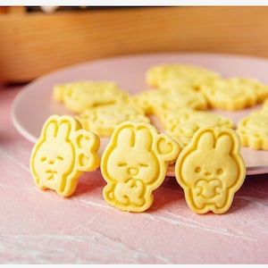 3 Sets Tiny Size Lovely Bunny Cookie Molds, Cookie Cutter, Cookie Embosser, Cookie Stamp, Cookie Press, Biscuit Cutter, Biscuit Mold, Rabbit