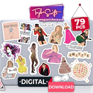 Taylor Swift Merch  50pcs Swift Ablum Stickers for Adult,Taylor Singer  Albums Stickers,Waterproof Vinyl Sticker for Water Bottles,Laptops,Music  Fans,Party Favors Party Decor,Taylor Swift Gifts 