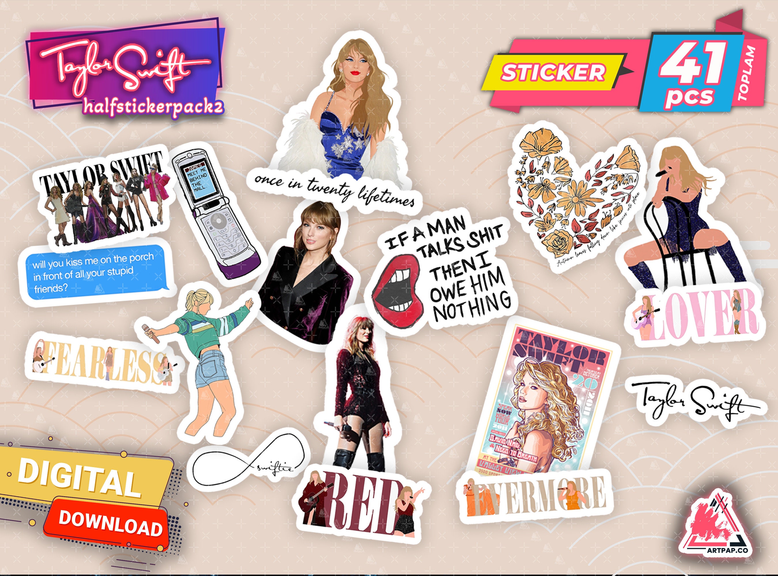 Taylor Swift Sticker Pack Sticker for Sale by Alycialackey