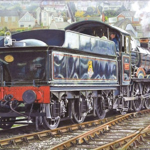 Steam Reflections. Lydham Manor 7800 Class Steam Locomotive - Dartmouth Steam Railway - Greeting Card from a painting By David James