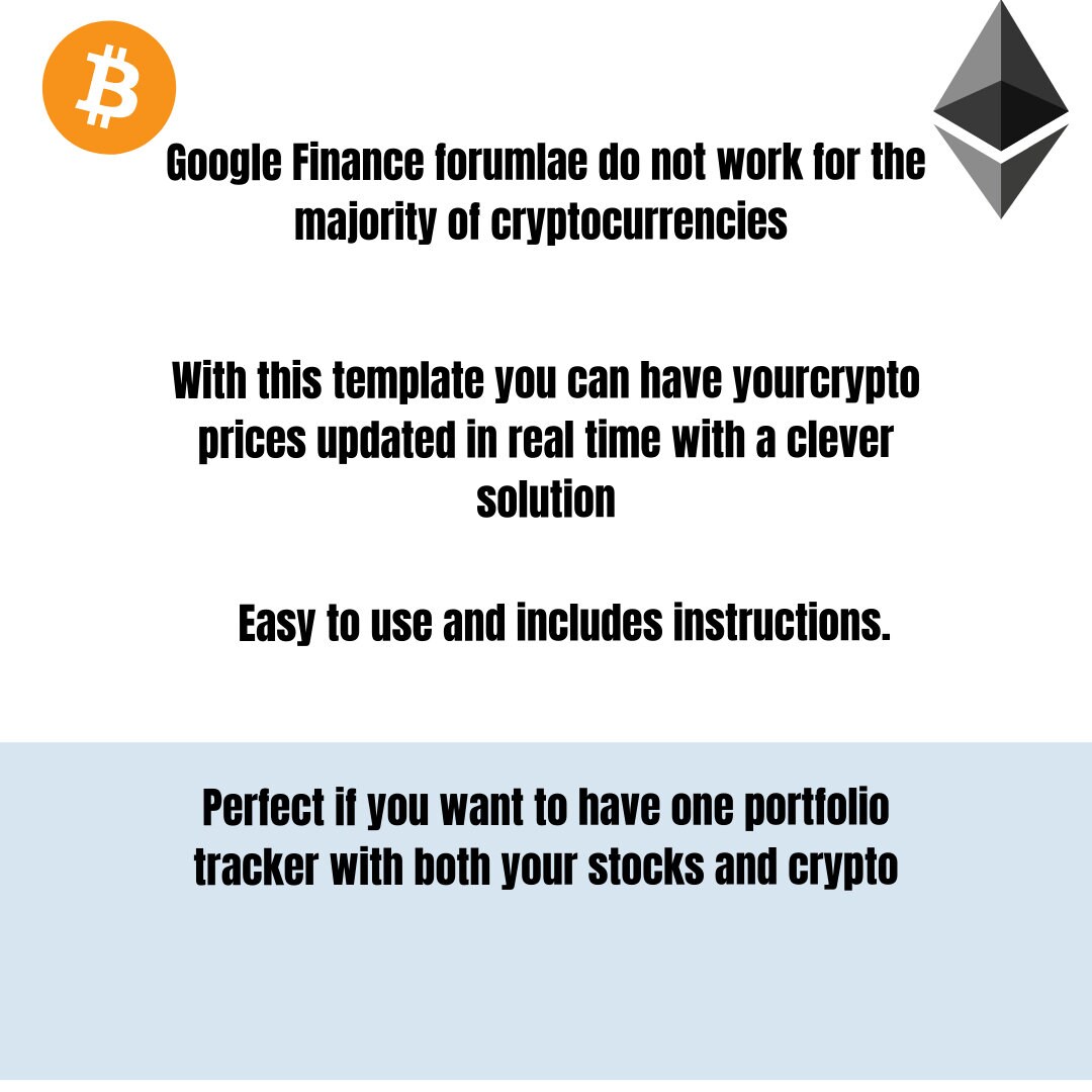 Crypto and Stock Portfolio Tracker - Google Sheets - Real time price updates