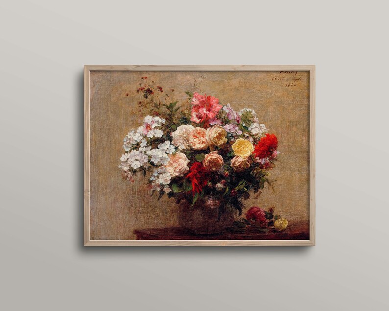 Antique Floral Wall Art Painting Vintage Art Print French Etsy