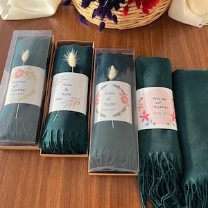 Bulk Pashmina Shawl,Personalized Bridesmaid Shawl, Bridal Shower Favor, Wedding Favors for Guests, Wedding Shawl, Bridal Shawl