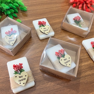 Christmas Scent Soap Favors | Personalized Christmas Gifts | Custom Christmas Favors | Christmas Table | New Year Merry Christmas Favors