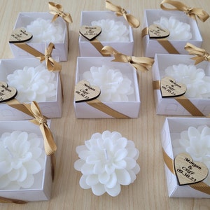 Wedding Favors for Guests in bulk | Rustic Wedding Favors | Personalized Gifts | Bridal Shower Favors | Thank You Favors  |  Rose Candle