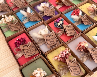 100 PCS Personalized Scented Soaps • Wedding Soap Favors for Guests • Handmade Soap Favors • Unique Gifts for Guests • Bridal Shower Favors