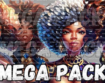 Empowering Black Women Clipart Mega Pack | Elegant Digital Art | Instant Download | PNG/SVG----PACK 1