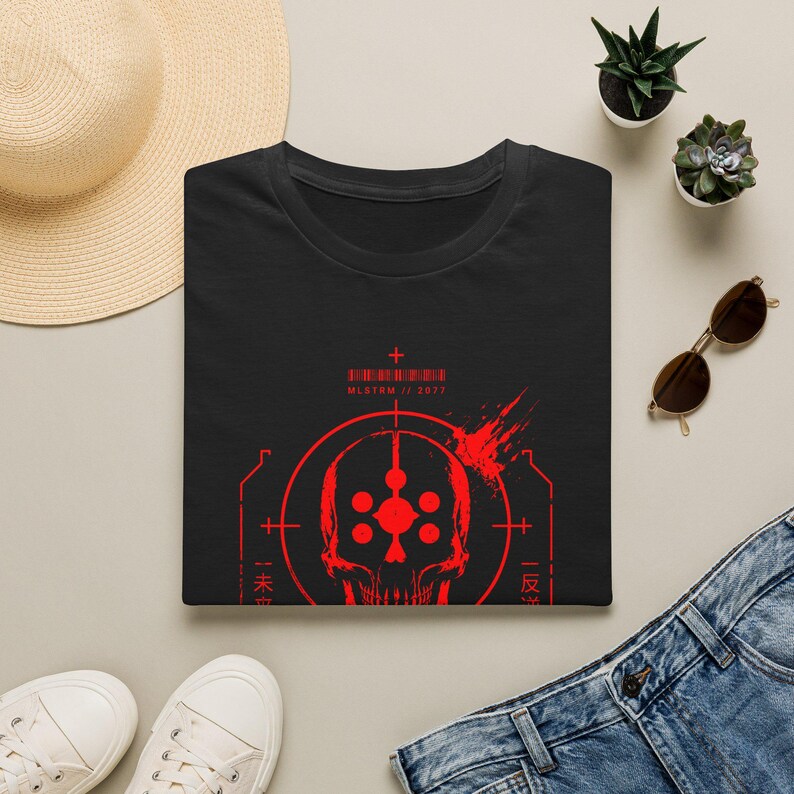Cyberpunk 2077 MLSTRM Gang Graphic T-Shirt | Men's Punk Streetwear Tee | Night City Gaming Shirt | Gift For Him image 5