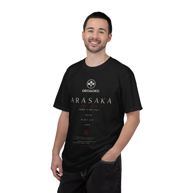 Cyberpunk 2077 Arasaka Heritage Collection T-Shirt | Luxury Gaming Shirt | Black Streetwear Tee | Gift For Him image 9