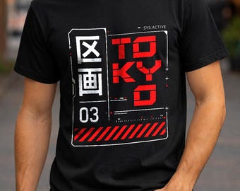 Techwear Tokyo Graphic T-Shirt | Japanese Futuristic Tee | Sci Fi Streetwear Shirt | Gift For Him