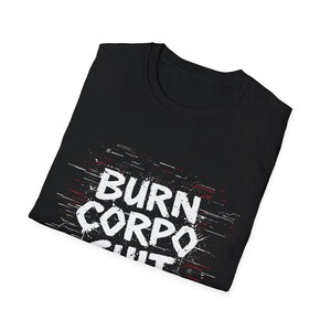 Cyberpunk 2077 Brennen Corpo Shit T-Shirt | Dystopian Gamer Tee | Rebel Punk Streetwear Hemd | Geschenk für Ihn Bild 7