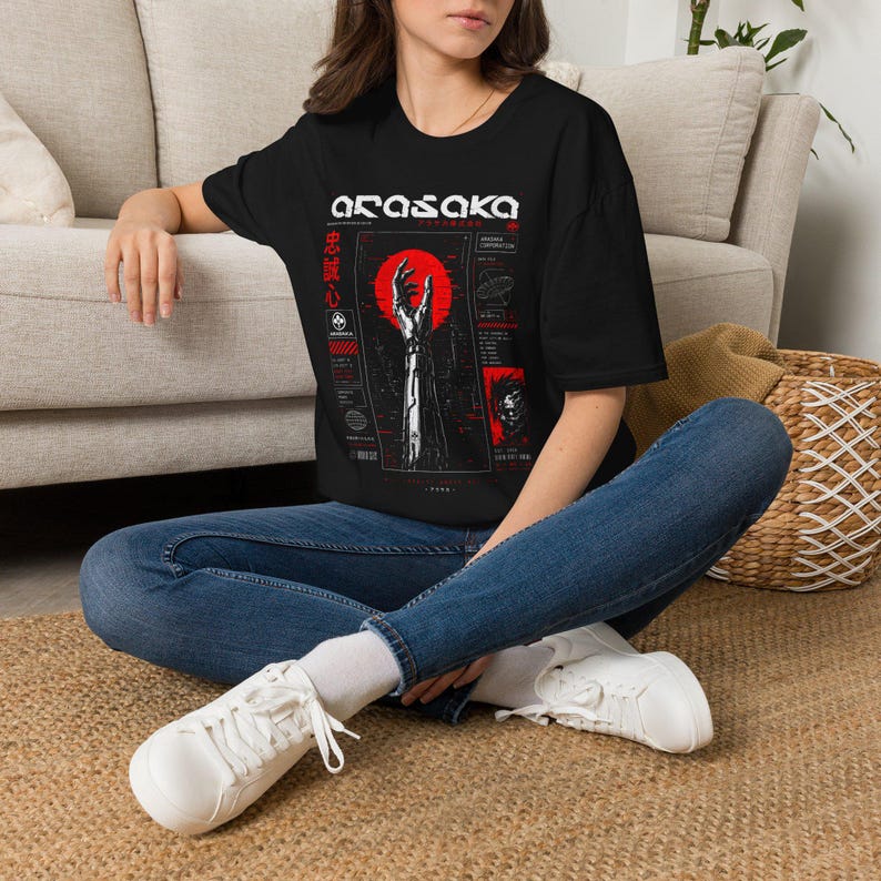 Cyberpunk 2077 Arasaka Futuristic T-Shirt | Dystopian Techwear Graphic Tee | Sci-Fi Gaming Shirt | Gift For Him image 6