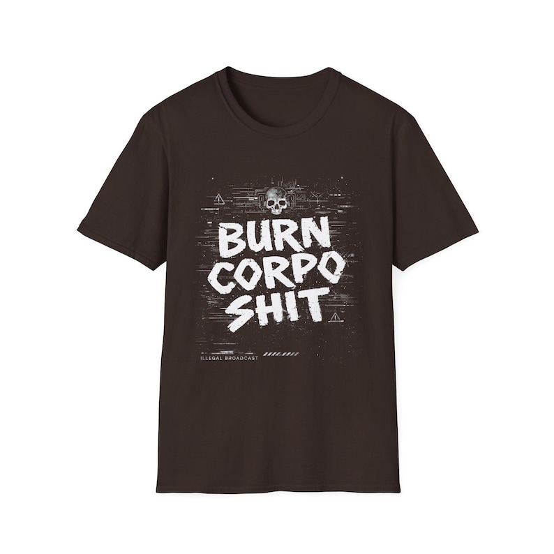Camiseta unisex Cyberpunk 2077 Burn Corpo Shit / Camiseta de estilo urbano rebelde punk / Camiseta de jugador futurista distópica / Regalo para él imagen 4