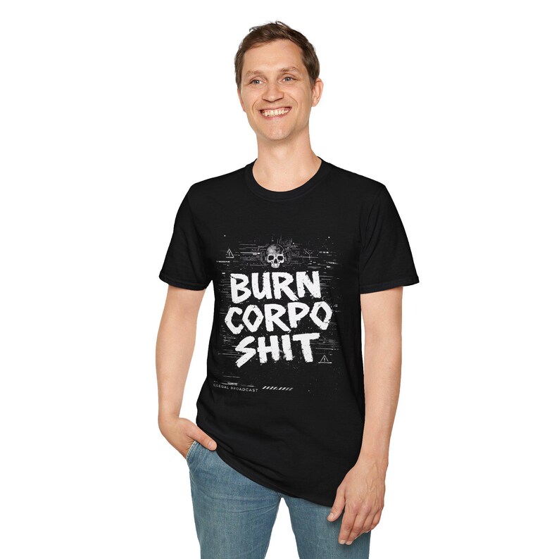 Camiseta unisex Cyberpunk 2077 Burn Corpo Shit / Camiseta de estilo urbano rebelde punk / Camiseta de jugador futurista distópica / Regalo para él imagen 14