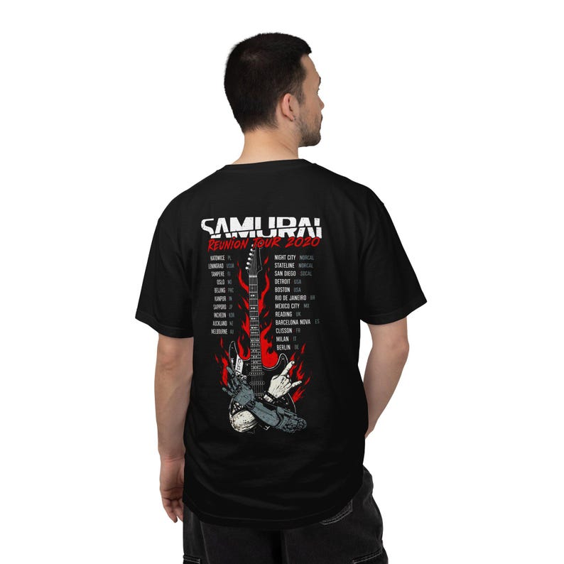 Maglietta Cyberpunk 2077 Samurai Reunion Tour / Maglietta da gioco Vintage Night City / Maglietta streetwear rock / Regalo per lui immagine 9