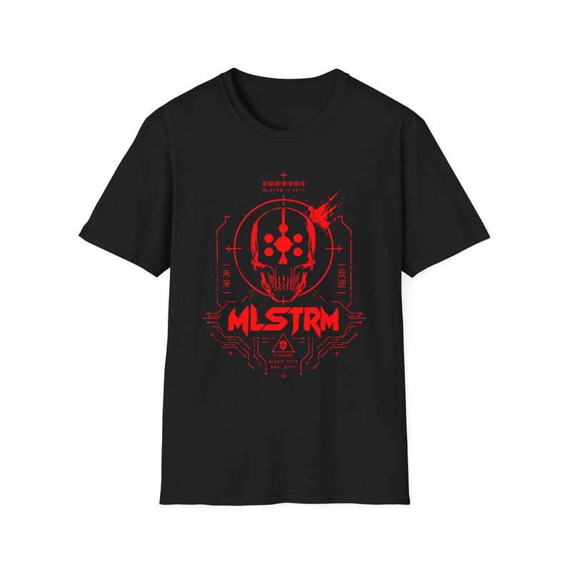 Cyberpunk 2077 MLSTRM Gang Graphic T-Shirt | Men's Punk Streetwear Tee | Night City Gaming Shirt | Gift For Him image 7
