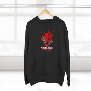 Cyberpunk 2077 Samurai Reunion Tour Pullover Hoodie | Men's Vintage Gaming Sweatshirt | Rock Band Streetwear Shirt | Gift For Him image 9