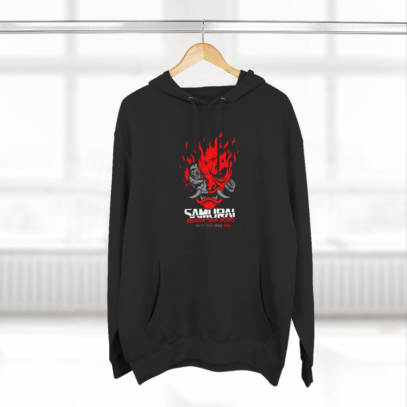 Cyberpunk 2077 Samurai Reunion Tour Pullover Hoodie | Men's Vintage Gaming Sweatshirt | Rock Band Streetwear Shirt | Gift For Him image 9