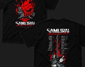 Cyberpunk 2077 Samurai Reunion Tour T-Shirt | Vintage Night City Gaming Tee | Rock Band Streetwear Shirt | Gift For Him