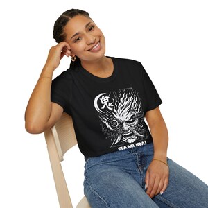 Cyberpunk 2077 Samurai Oni T-Shirt | Men's Streetwear Cosplay Gaming Tee | Monochrome Graphic Shirt | Gift for Him image 13
