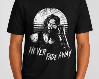 Cyberpunk 2077 Johnny Silverhand Never Fade Away T-Shirt | Streetwear Gamer Punk Tee | Gift For Him