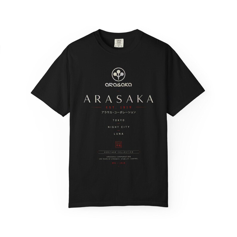 Cyberpunk 2077 Arasaka Heritage Collection T-Shirt | Luxury Gaming Shirt | Black Streetwear Tee | Gift For Him image 4