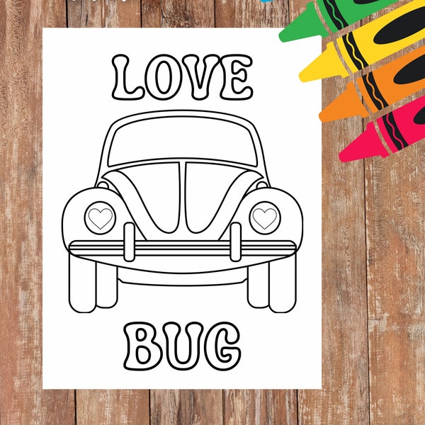 Vw Bug Coloring Page - Etsy