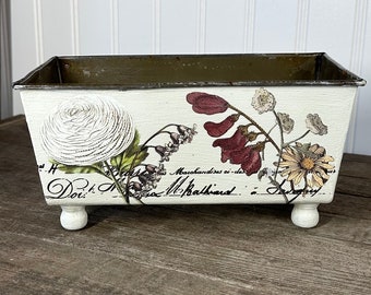 Vintage Hand Made Soap Dish, Floral Tray, Unique Upcycled Decor, French Country Cottage Tray, Kitchen Soap Tray