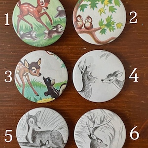 Vintage disney bambi book deer pinback buttons