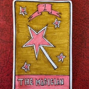 Mini impression d'art originale de carte de tarot Le magicien