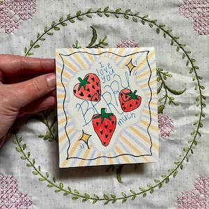 Je t'aime beaucoup, carte de voeux aux fraises