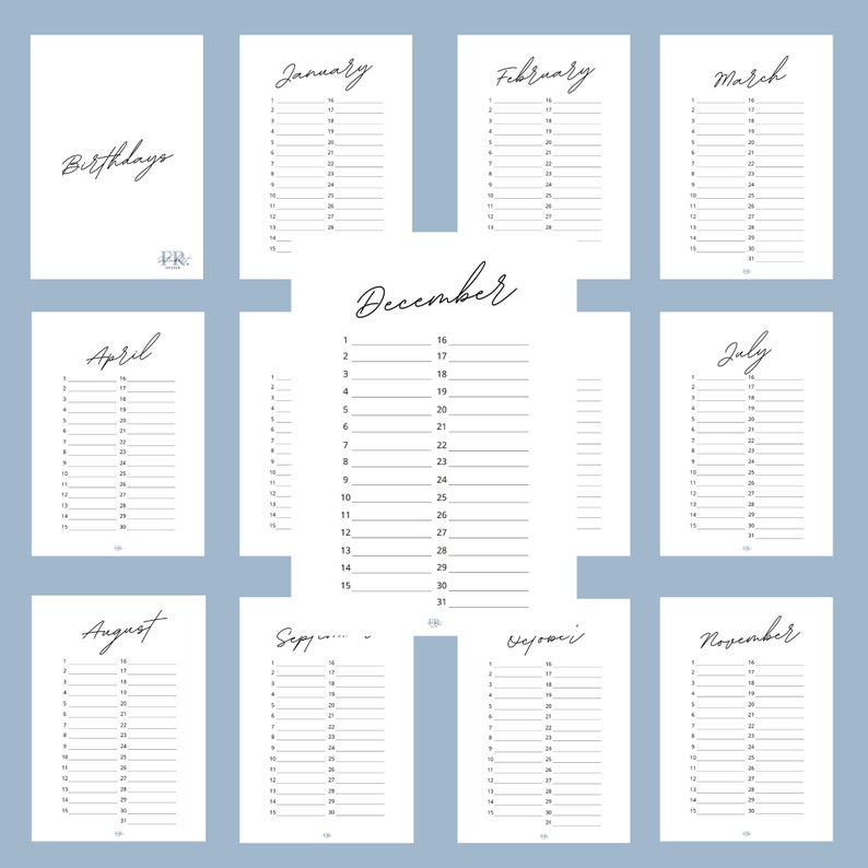 Printable Perpetual Calendar A4 // Printable Birthday Calendar ...