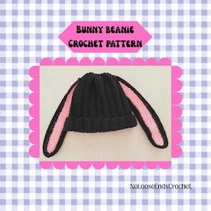 Crochet bunny ear beanie pattern *PATTERN ONLY* rabbit ear, winter, autumn, fall, hat, beanie, crochet pattern