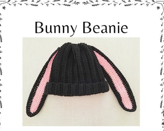 Crochet bunny ear beanie pattern *PATTERN ONLY* rabbit ear, winter, autumn, fall, hat, beanie, crochet pattern