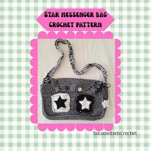 Modello per borsa a tracolla a stella all'uncinetto *SOLO MODELLO*, download digitale, borsa all'uncinetto, borsetta, accessori, alternativa, y2k, istruzioni, regalo