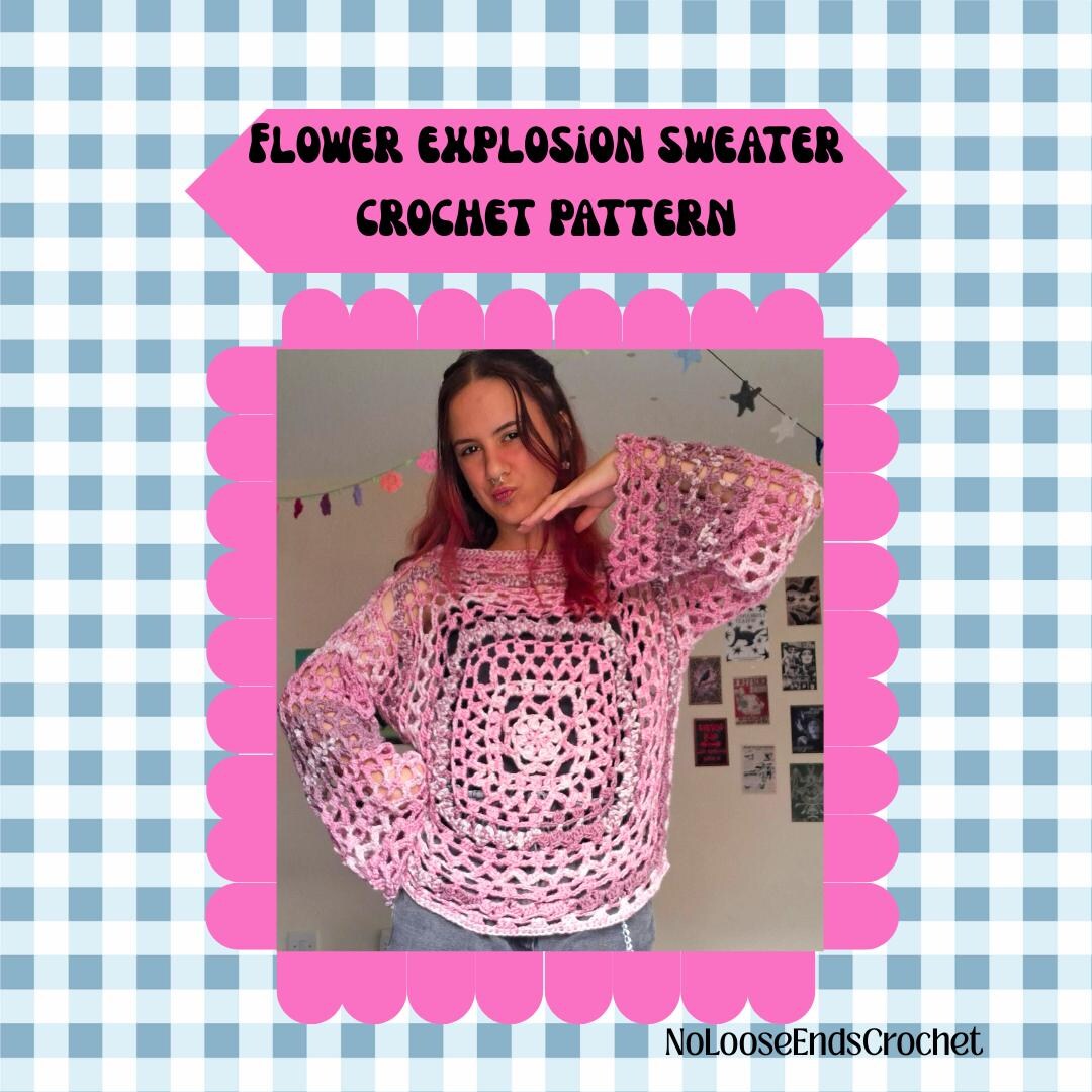 Crochet Explosion Crochet Flower Explosion Sweater *PATTERN Only*,instructions, Autumn ...