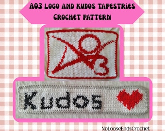 Crochet ao3 logo and kudos tapestry pattern *DIGITAL DOWNLOAD*, fanfiction, decor, alpha pattern, instructions, archive of our own, diy