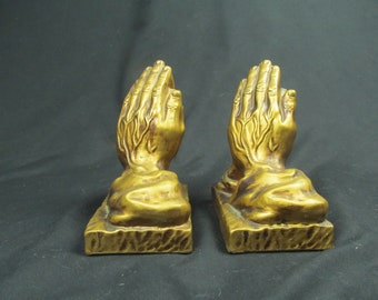 Gold Praying Hands bookends