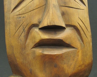 hand carved wood mask Mexico