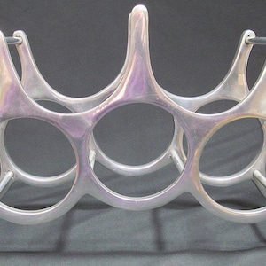 Mid-Century Modern Aluminum Wine Rack 9 bottles