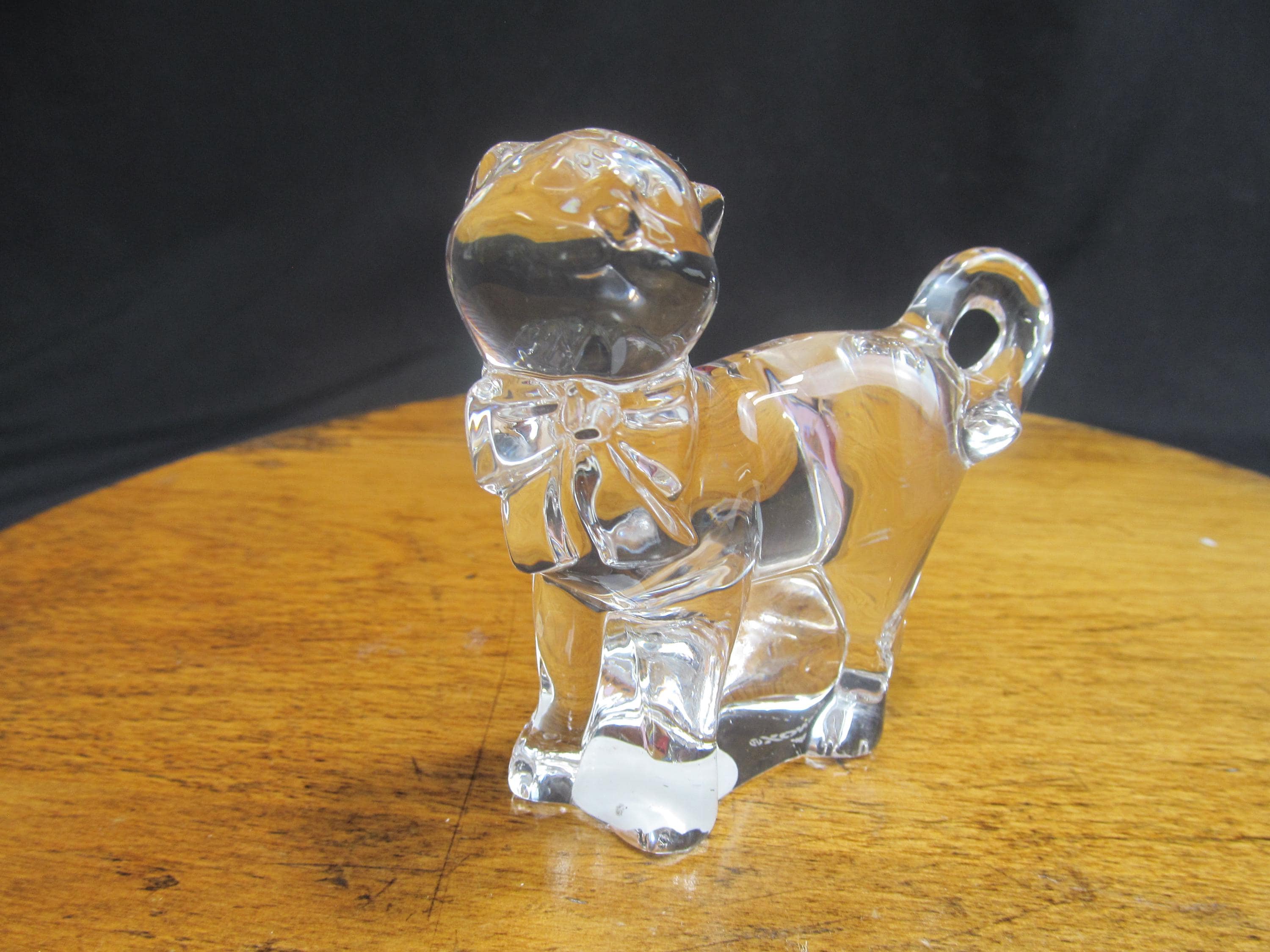 Lenox★レノックス★ドイツ製★猫★クリスタル★置物★ペーパーウェイト★ Lenox Crystal Cat Figurine Vintage - Etsy