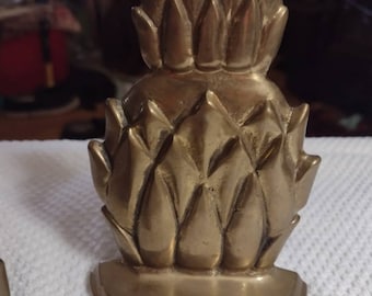 brass detailed pineapple bookends