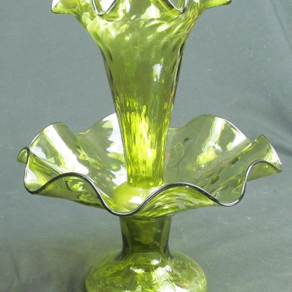 Vintage one horn  colonial green Epergne 1960's