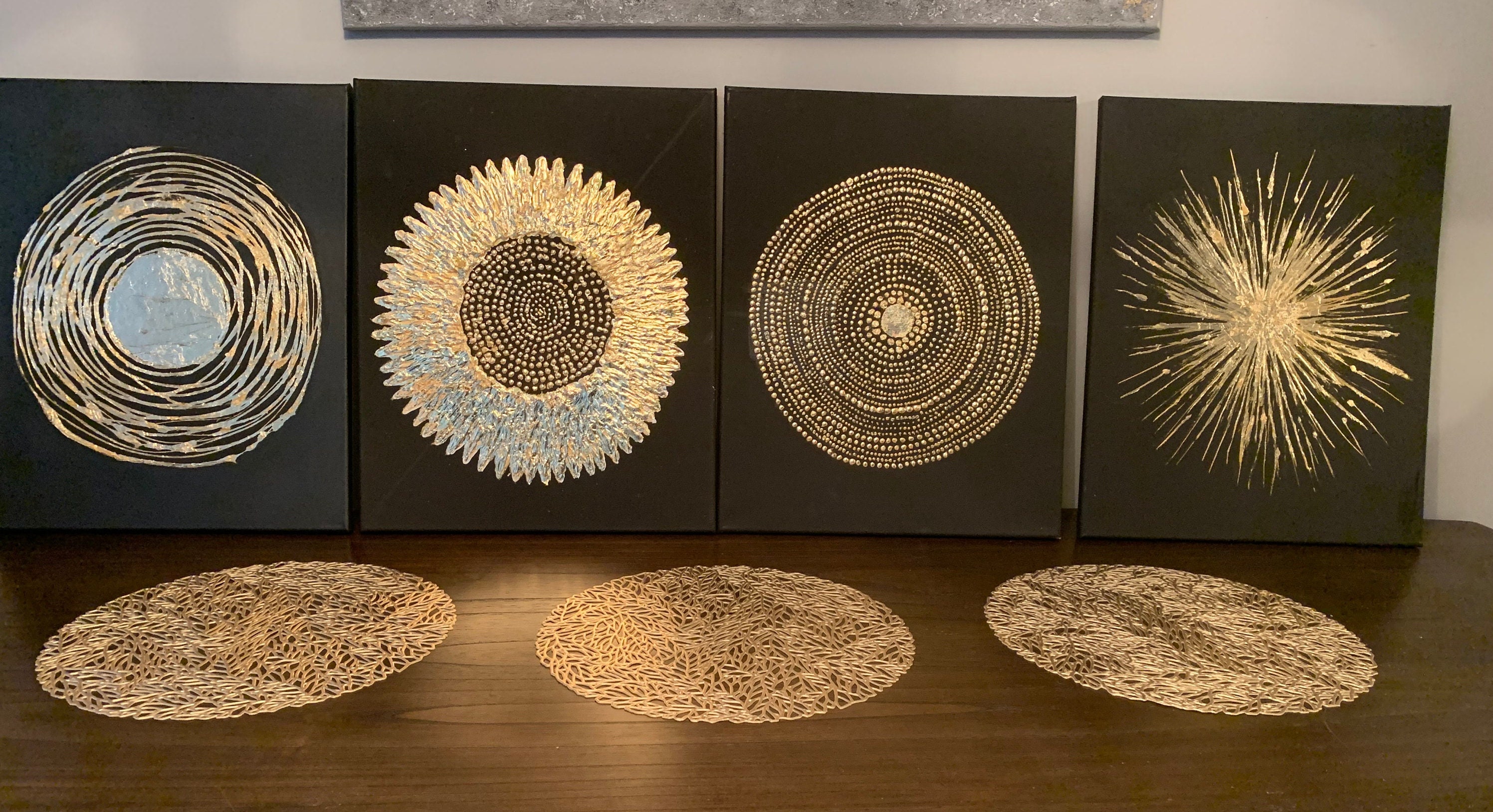 Black Gold Abstract Canvas Wall Art Original Black and Gold Etsy