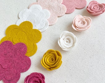 Kit de bricolage fleurs en feutre pour la fabrication d'une couronne ou déco murale chambre d'enfant, Fête de mariage vacances anniversaire