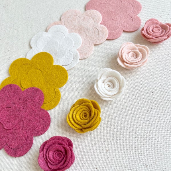 Kit de bricolage fleurs en feutre pour la fabrication d'une couronne or déco murale chambre d'infant, Fête de mariage vacances jubilea