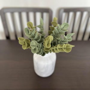 Branches d'eucalyptus en feutrine déco d'intérieur tige feuilles d'eucalyptus plante verte en laine feutrée bouquet fausses fleurs pas chèr