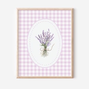 Girl wall art lavender nursery decor gingham sisters playroom flower poster toddler room purple wildflower print lavender DIGITAL DOWNLOAD