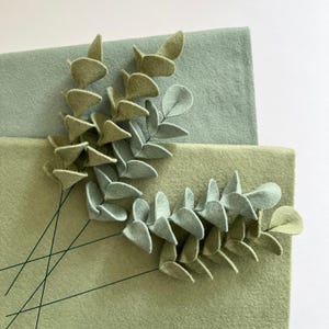 Branches d'eucalyptus en feutrine déco d'intérieur tige feuilles d'eucalyptus plante verte en laine feutrée bouquet fausses fleurs pas chèr