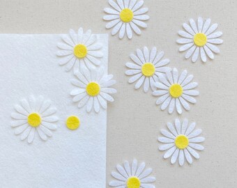 Marguerites découpées en feutre pour projets artisanaux couture fabrication de cartes loisirs créatifs décoration fête, 9 appliques fleurs